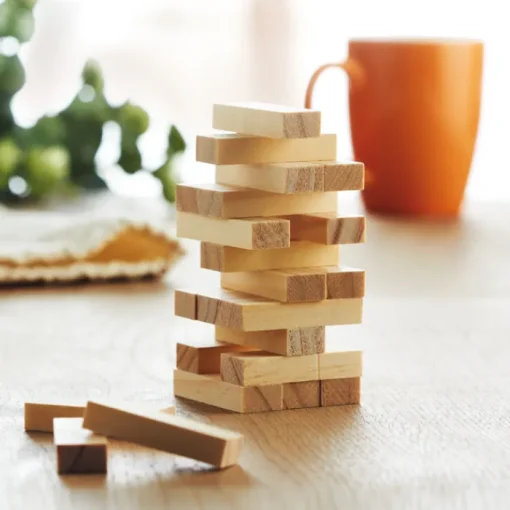 Gift Campaign Gioco della torre con 54 blocchetti in sacchetto cotone con logo Tower> Giochi E Passatempo