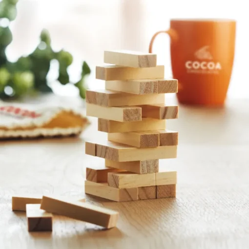 Gift Campaign Gioco della torre con 54 blocchetti in sacchetto cotone con logo Tower> Giochi E Passatempo
