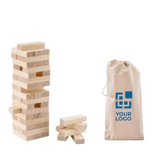 Gift Campaign Gioco della torre con 54 blocchetti in sacchetto cotone con logo Tower> Giochi E Passatempo