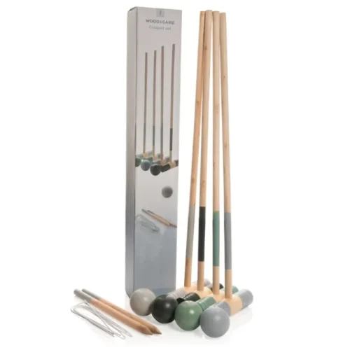 Gift Campaign Gioco in legno 4 persone in sacchetto cotone con logo Croquet Wooden> Giochi E Passatempo