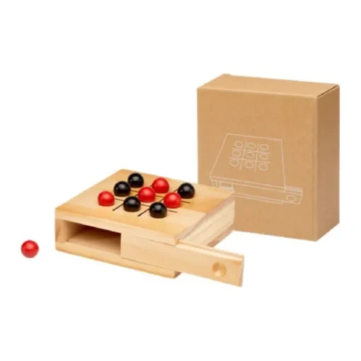 Gift Campaign Gioco tris in legno di pino in scatola a chiusura scorrevole con pedine> Giochi E Passatempo