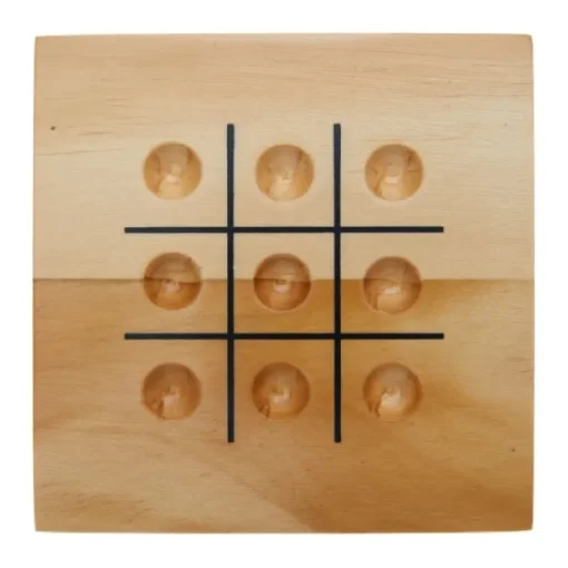 Gift Campaign Gioco tris in legno di pino in scatola a chiusura scorrevole con pedine> Giochi E Passatempo