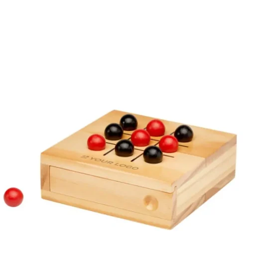 Gift Campaign Gioco tris in legno di pino in scatola a chiusura scorrevole con pedine> Giochi E Passatempo