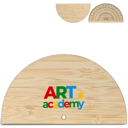 Gift Campaign Goniometro in bambù personalizzabile per disegno o geometria> Gadget Per L'Ufficio