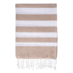 Gift Campaign Grande pareo in cotone riciclato con frange bianche 145 g/m2> Teli Mare|Asciugamani Personalizzati