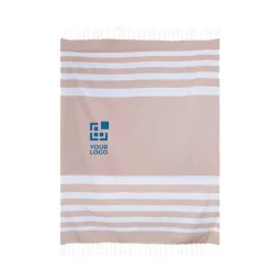 Gift Campaign Grande pareo in cotone riciclato con frange bianche 145 g/m2></noscript> Teli Mare|Asciugamani Personalizzati