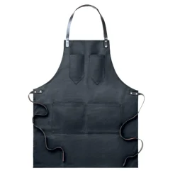 Gift Campaign Grembiule con logo con 2 tasche in canvas cerato e dettagli in pelle BBQ> Grembiuli Personalizzati