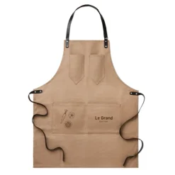 Gift Campaign Grembiule con logo con 2 tasche in canvas cerato e dettagli in pelle BBQ></noscript> Grembiuli Personalizzati