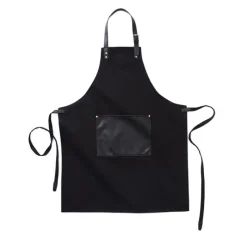 Gift Campaign Grembiule con logo in cotone con dettagli in pelle vegana Vegan> Grembiuli Personalizzati