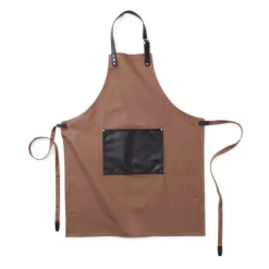 Gift Campaign Grembiule con logo in cotone con dettagli in pelle vegana Vegan></noscript> Grembiuli Personalizzati