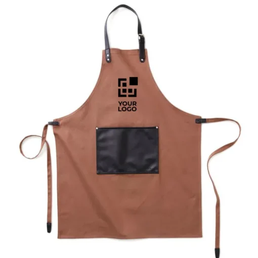 Gift Campaign Grembiule con logo in cotone con dettagli in pelle vegana Vegan> Grembiuli Personalizzati