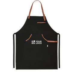 Gift Campaign Grembiule in cotone riciclato da 300 g/m2 ed rPET con dettagli in PU></noscript> Grembiuli Personalizzati