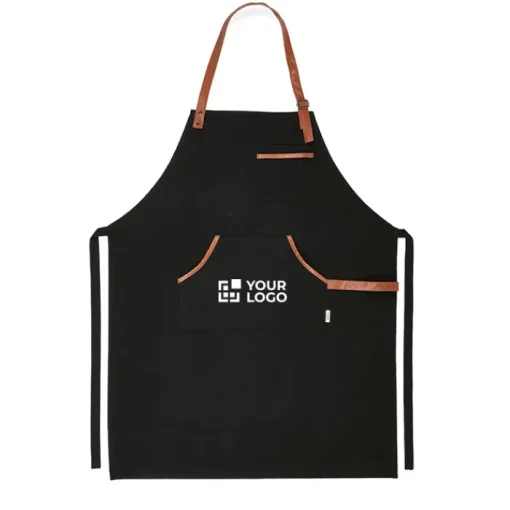 Gift Campaign Grembiule in cotone riciclato da 300 g/m2 ed rPET con dettagli in PU> Grembiuli Personalizzati