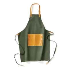 Gift Campaign Grembiule in tela stonewashed con dettagli in pelle vegana Rustic></noscript> Grembiuli Personalizzati