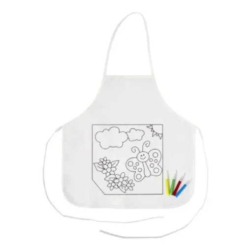Gift Campaign Grembiule per bambini con 4 pennarelli da colorare 80 g/m2> Grembiuli Personalizzati
