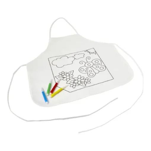 Gift Campaign Grembiule per bambini con 4 pennarelli da colorare 80 g/m2> Grembiuli Personalizzati