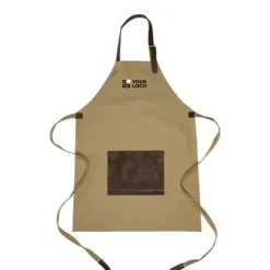 Gift Campaign Grembiule regolabile in tela con tasca frontale in pelle da 450g/m2></noscript> Grembiuli Personalizzati