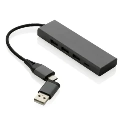 Gift Campaign Hub USB 2.0 certificato con 3 USB A e 1 USB C Cavo 10cm Terra> Gadget Ecologici