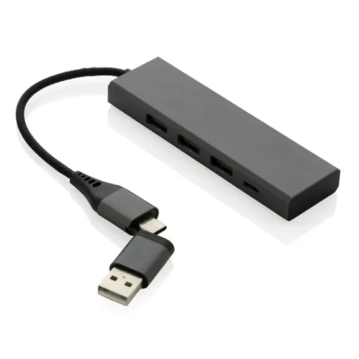 Gift Campaign Hub USB 2.0 certificato con 3 USB A e 1 USB C Cavo 10cm Terra> Gadget Ecologici