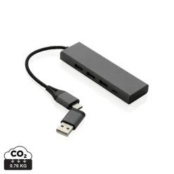 Gift Campaign Hub USB 2.0 certificato con 3 USB A e 1 USB C Cavo 10cm Terra></noscript> Gadget Ecologici