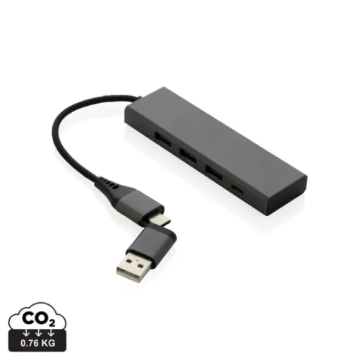 Gift Campaign Hub USB 2.0 certificato con 3 USB A e 1 USB C Cavo 10cm Terra> Gadget Ecologici