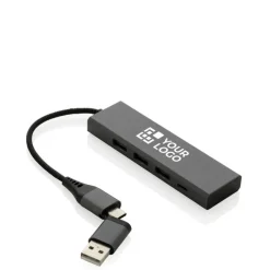 Gift Campaign Hub USB 2.0 certificato con 3 USB A e 1 USB C Cavo 10cm Terra></noscript> Gadget Ecologici
