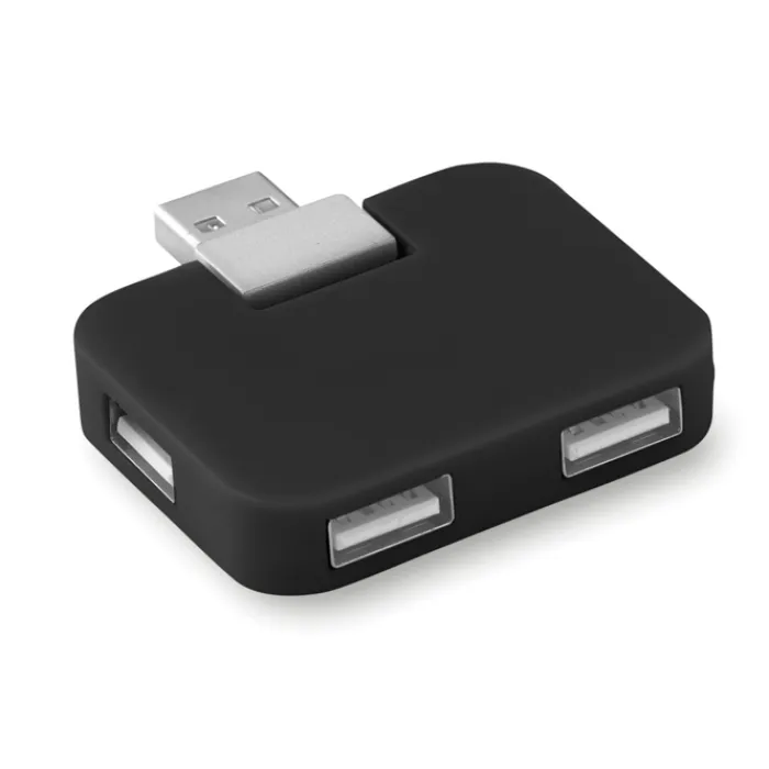Gift Campaign Hub USB personalizzato economico compatto in ABS 4 USB A Quadrato> Gadget Per L'Ufficio