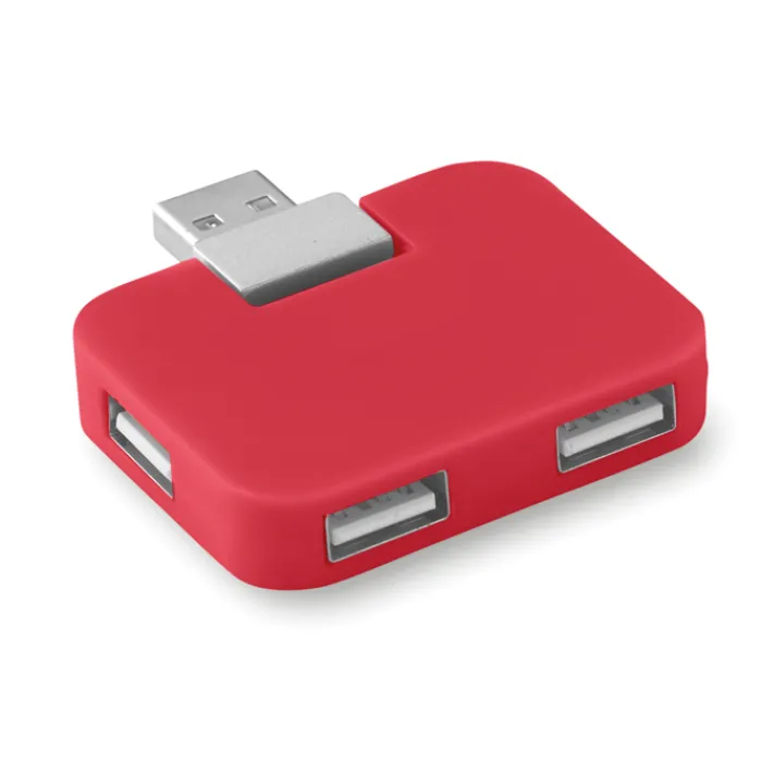 Gift Campaign Hub USB personalizzato economico compatto in ABS 4 USB A Quadrato> Gadget Per L'Ufficio