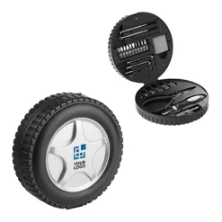 Gift Campaign Kit 25 attrezzi in confezione promozionale a forma di ruota Wheelie></noscript> Gadget Per Auto|Altri Attrezzi