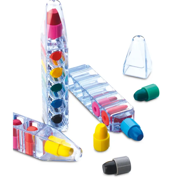 Gift Campaign Kit 6 colori con logo a cera in contenitore a forma di penna Colorpen> Regali Per Bambini|Matite Colorate