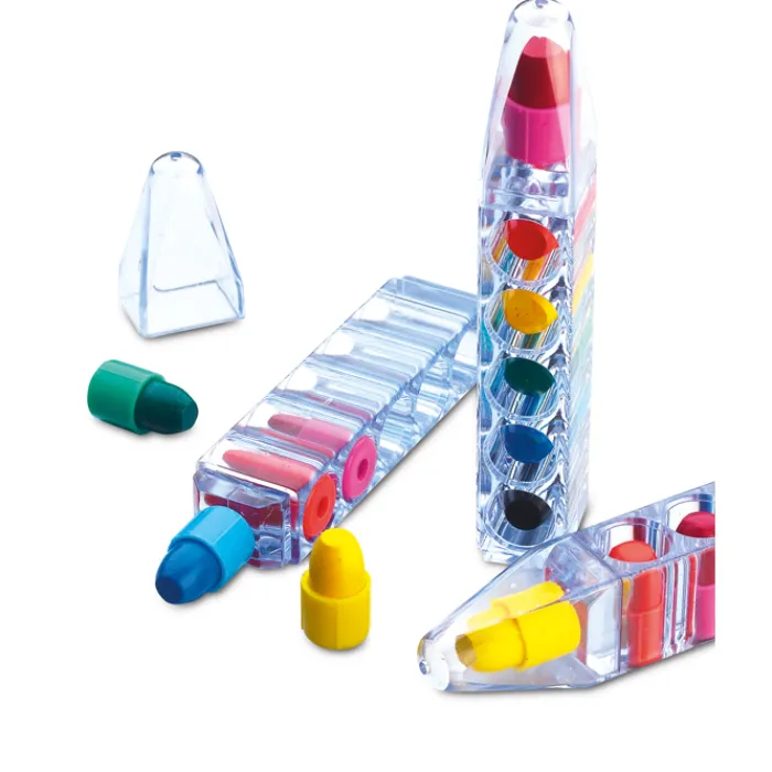 Gift Campaign Kit 6 colori con logo a cera in contenitore a forma di penna Colorpen> Regali Per Bambini|Matite Colorate