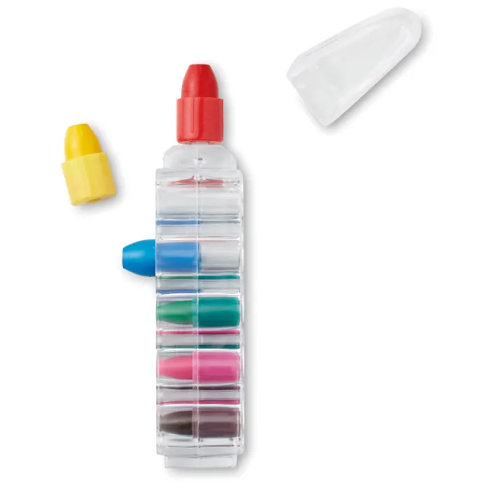 Gift Campaign Kit 6 colori con logo a cera in contenitore a forma di penna Colorpen> Regali Per Bambini|Matite Colorate