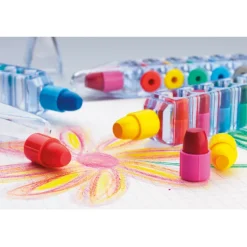 Gift Campaign Kit 6 colori con logo a cera in contenitore a forma di penna Colorpen></noscript> Regali Per Bambini|Matite Colorate