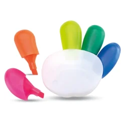 Gift Campaign Kit 5 evidenziatori aziendali in supporto con logo Give me five> Regali Per Bambini|Evidenziatori