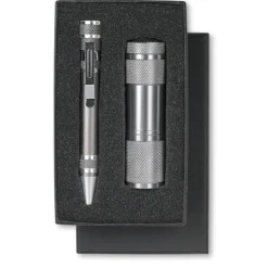 Gift Campaign Kit con penna personalizzata multifunzione e torcia LED TorchSet> Altri Attrezzi