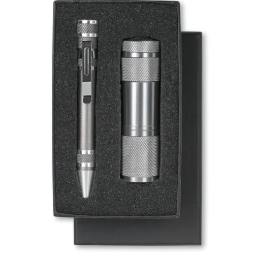 Gift Campaign Kit con penna personalizzata multifunzione e torcia LED TorchSet> Altri Attrezzi