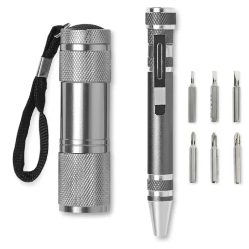 Gift Campaign Kit con penna personalizzata multifunzione e torcia LED TorchSet> Altri Attrezzi