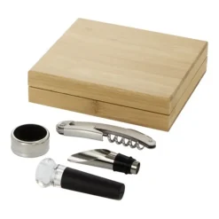 Gift Campaign Kit di 4 accessori per il vino confezione regalo in bambù Reserva> Gadget Per Vino
