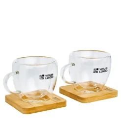 Gift Campaign Kit due tazze piccole da caffè con piattino in bambù da 100ml Espresso> Tazzine Da Caffè E Tazze Tè