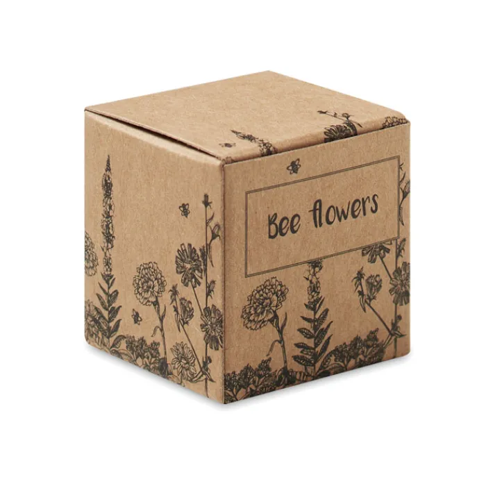 Gift Campaign Kit per la coltivazione di fiori per api in scatola di cartone> Vasetti Con Semi