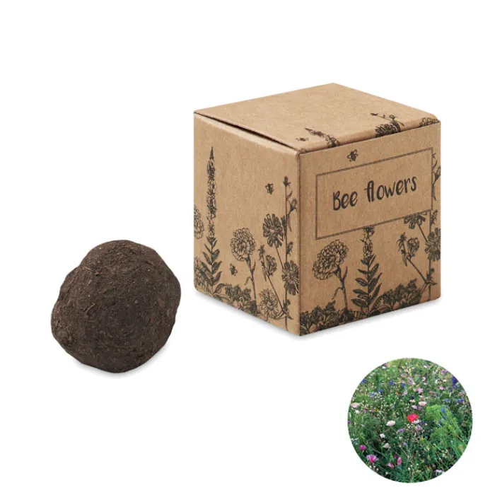 Gift Campaign Kit per la coltivazione di fiori per api in scatola di cartone> Vasetti Con Semi