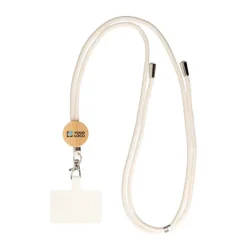 Gift Campaign Laccetto portacellulare in cotone con dettaglio rotondo in bambù></noscript> Lanyard E Porta Badge Personalizzati
