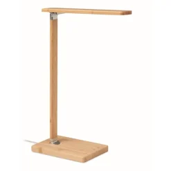 Gift Campaign Lampada da scrivania bambù con base di ricarica wireless Wireless> Gadget Per L'Ufficio