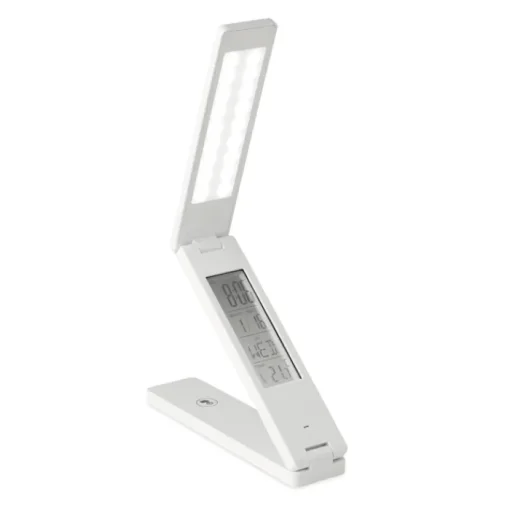 Gift Campaign Lampada da tavolo promozionale pieghevole con orario e clima Forecast> Gadget Per L'Ufficio