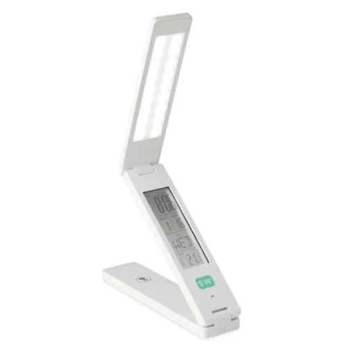 Gift Campaign Lampada da tavolo promozionale pieghevole con orario e clima Forecast> Gadget Per L'Ufficio