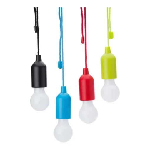 Gift Campaign Lampadina con luce LED colorata con filo abbinato per appenderla 1W> Torce