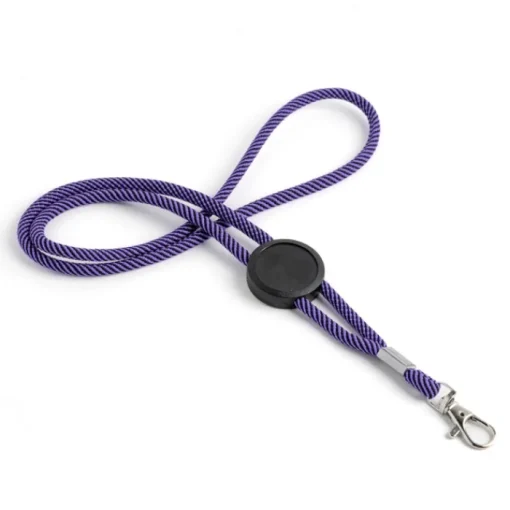 Gift Campaign Lanyard con logo tubolare in poliestere regolabile con design bicolore> Lanyard E Porta Badge Personalizzati