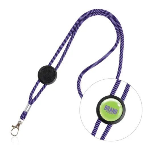 Gift Campaign Lanyard con logo tubolare in poliestere regolabile con design bicolore> Lanyard E Porta Badge Personalizzati