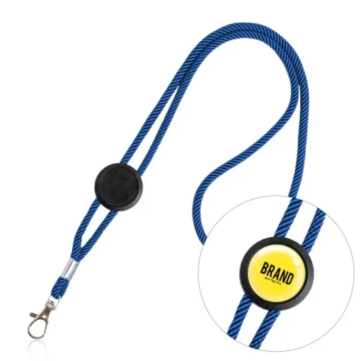 Gift Campaign Lanyard con logo tubolare in poliestere regolabile con design bicolore> Lanyard E Porta Badge Personalizzati