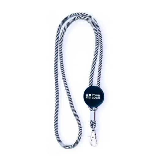 Gift Campaign Lanyard con logo tubolare in poliestere regolabile con design bicolore> Lanyard E Porta Badge Personalizzati